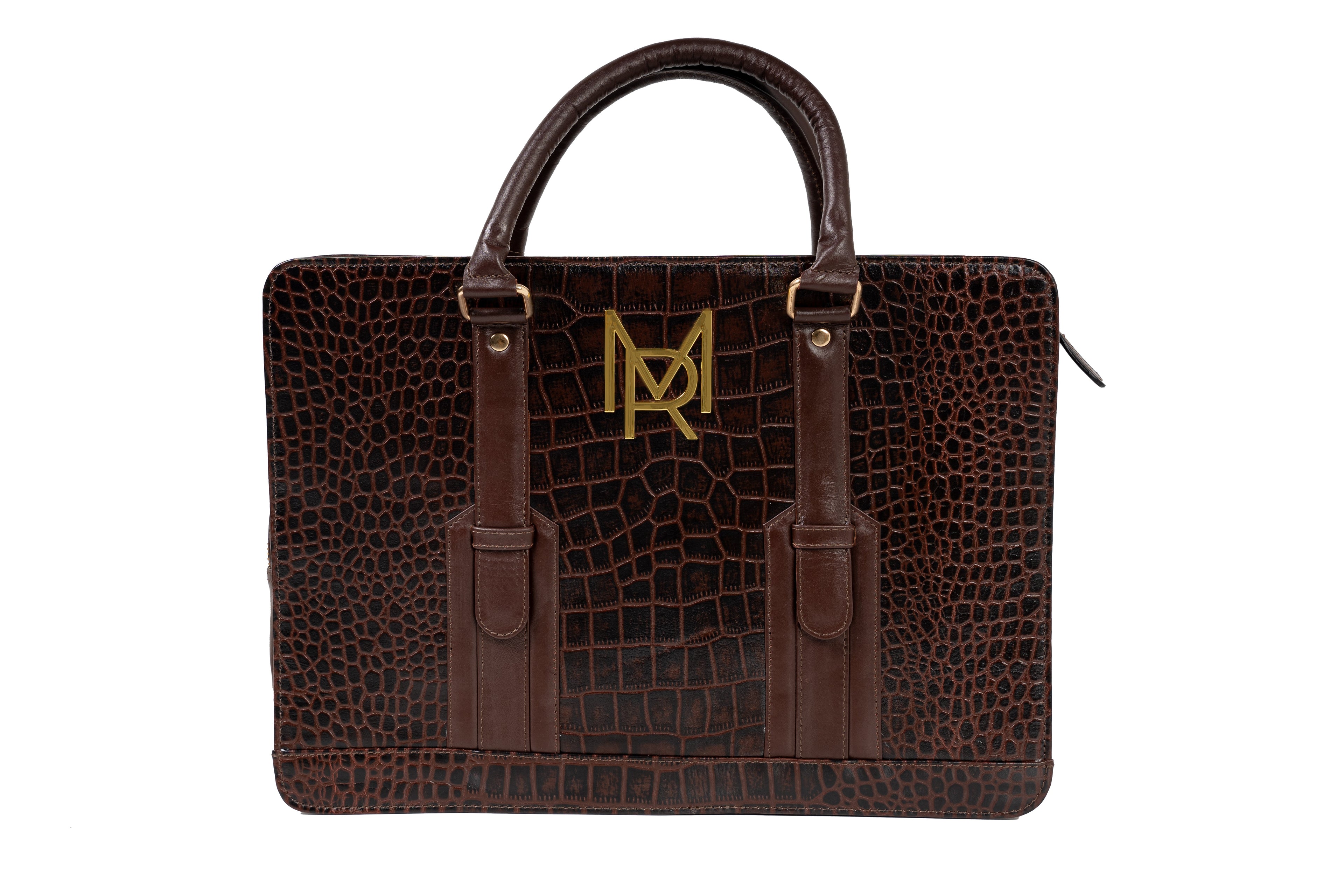 Maison Rahisi Bergamot Cocoa Brown Laptop Bag